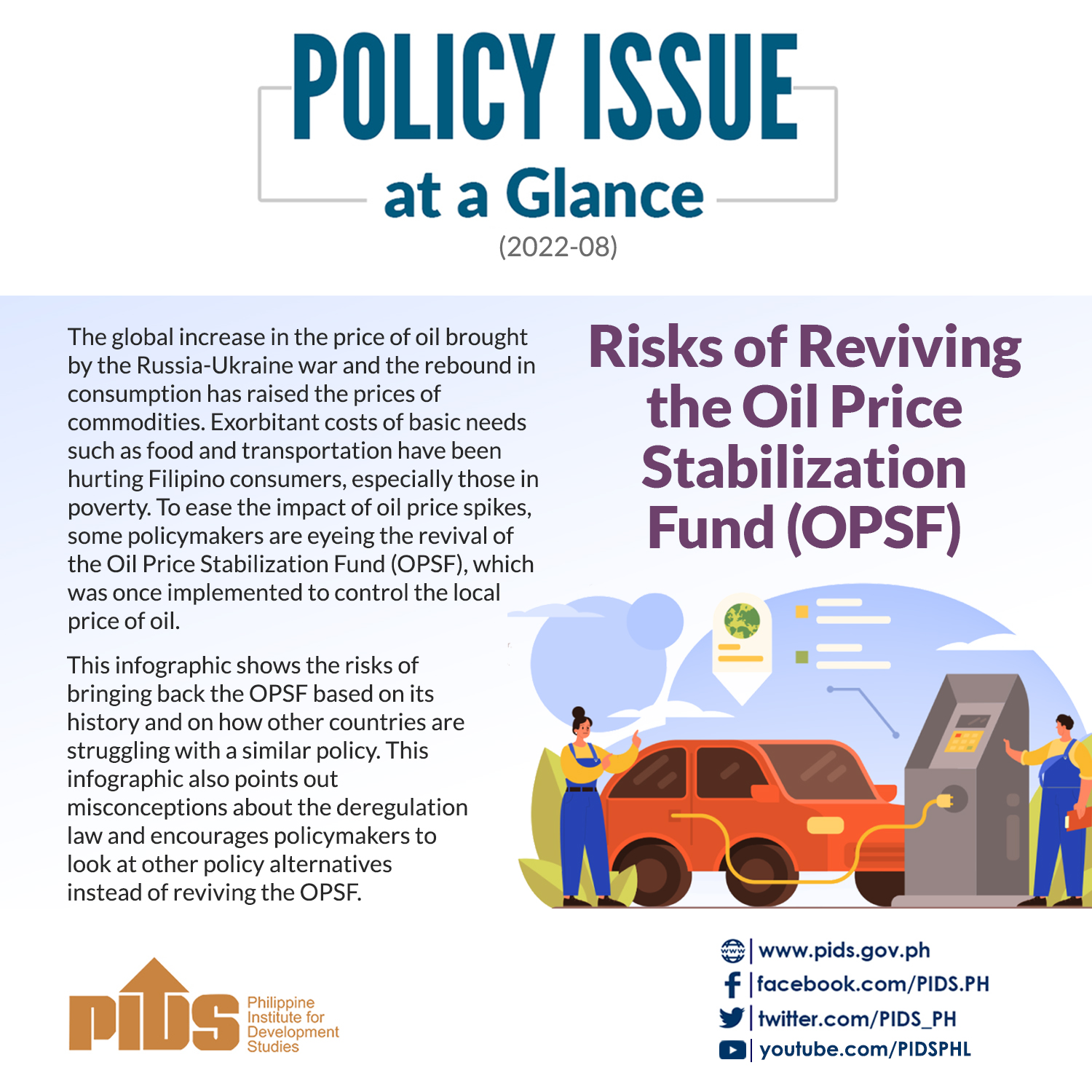 POLICY ISSUE AT A GLANCE: Risks of Reviving the Oil Price Stabilization Fund (OPSF)-PIAAG 2022-08 01.jpg